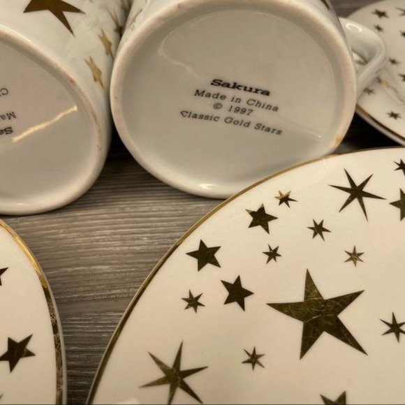 Sakura classic 1997 gold star coffee cups and dessert plates - Picture 6 of 9